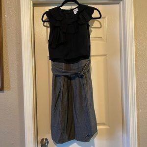 RED Valentino Abiti Donna Black and Gray Dress